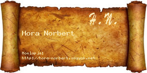Hora Norbert névjegykártya